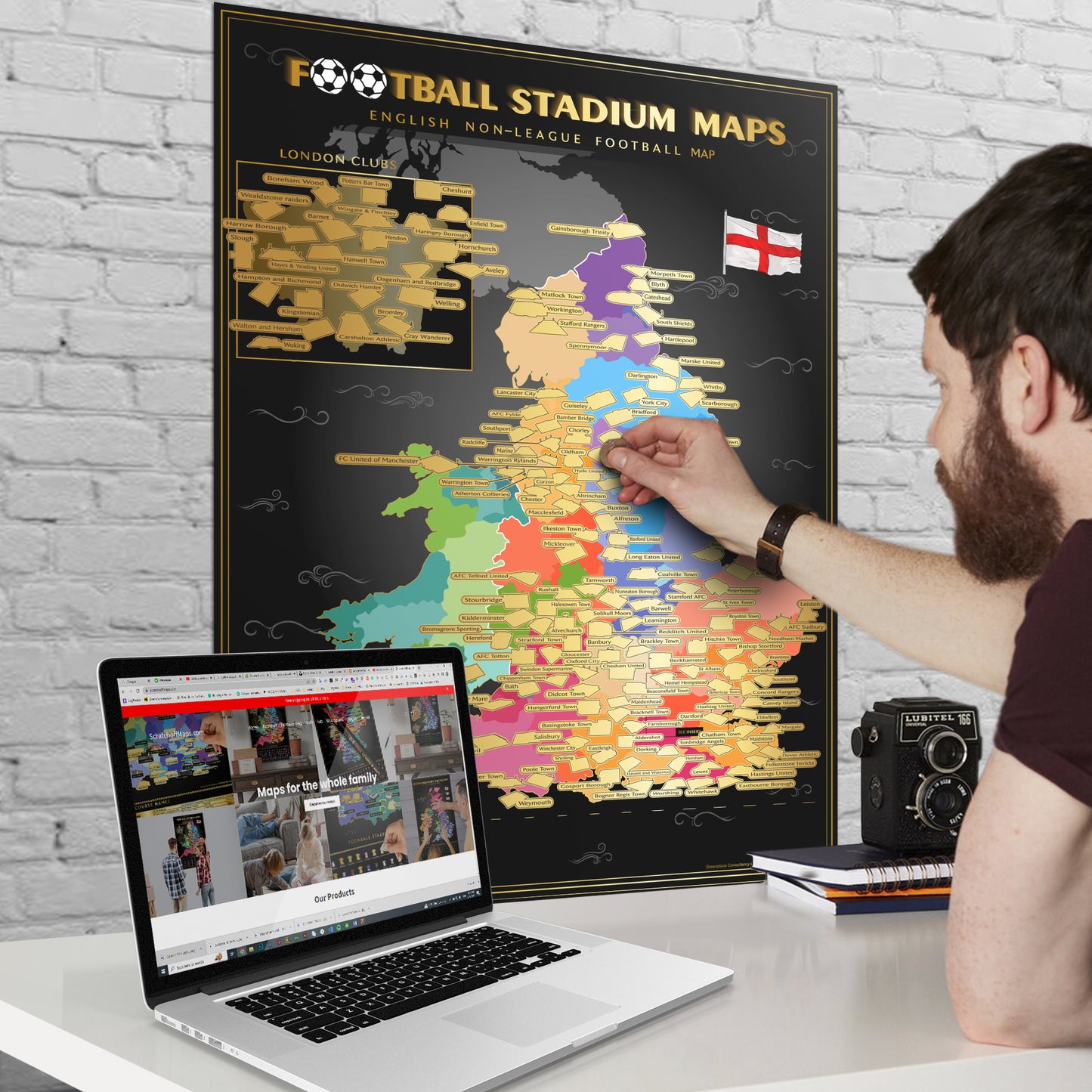 Karte der Fußballstadien außerhalb der englischen Liga