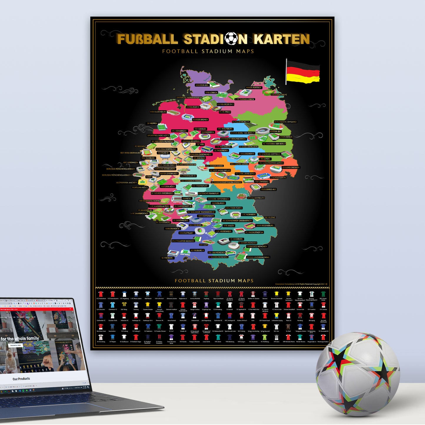Deutschland Fußballstadion Rubbelkarte