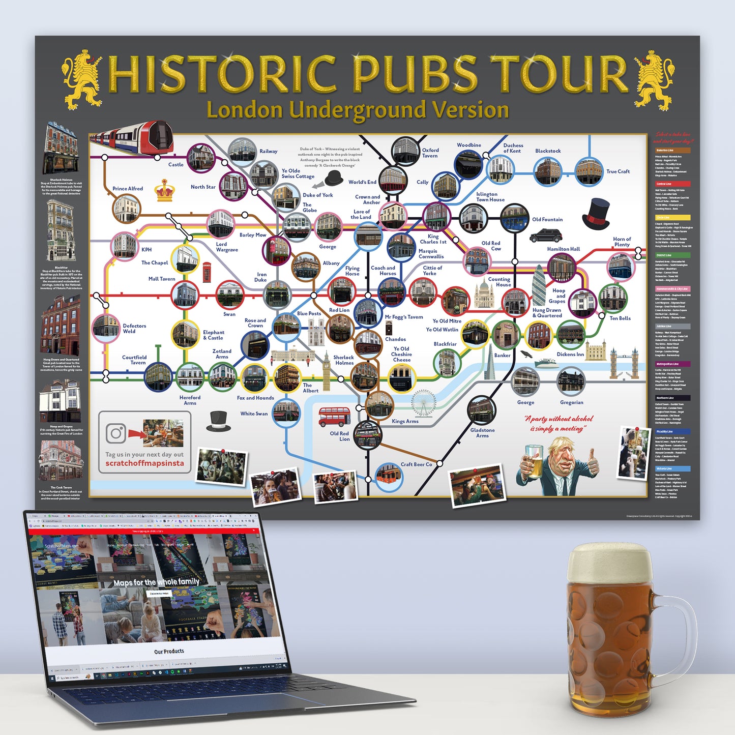 Karte der historischen Londoner Pubs