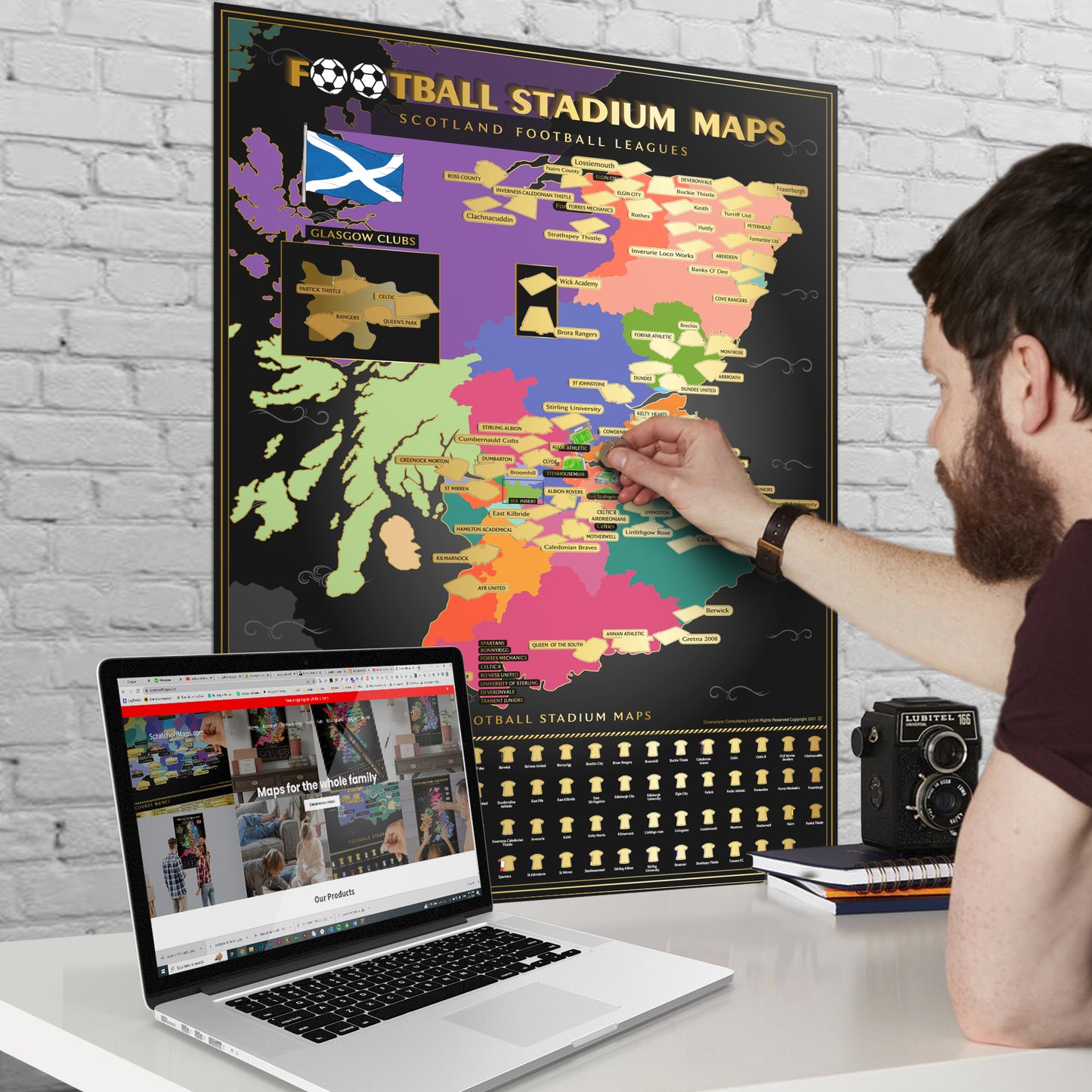 Schottland Fußballstadion Rubbelkarte