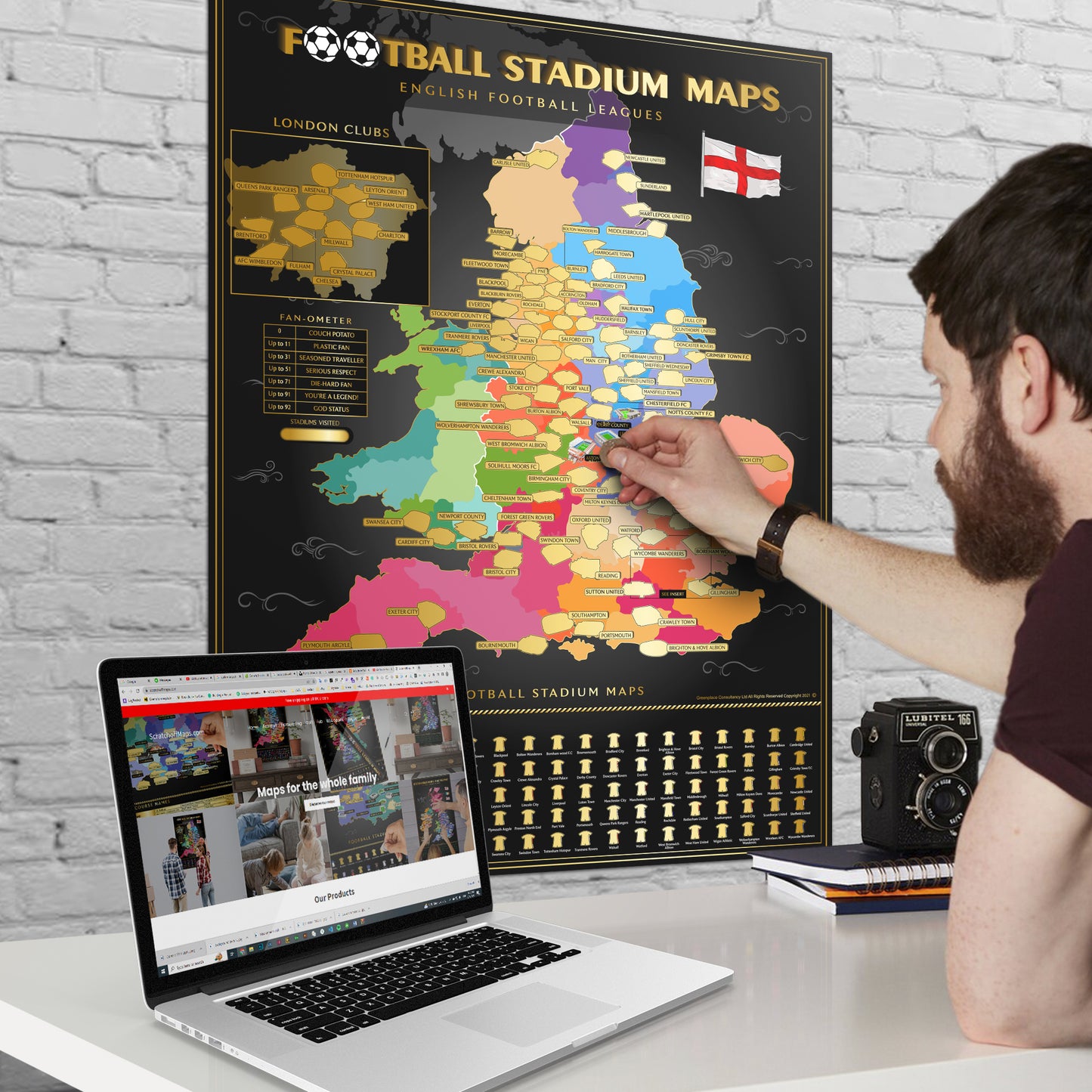 England Football Stadium Rubbelkarte