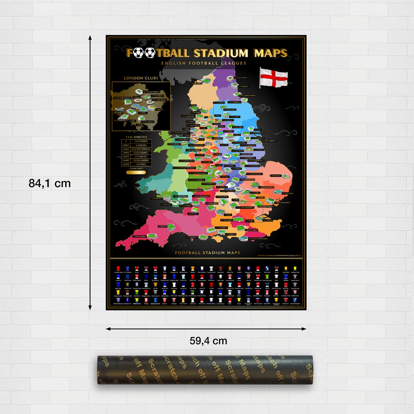 England Football Stadium Rubbelkarte