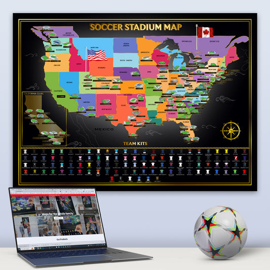 Scratch off USA Soccer Map